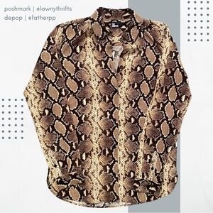 The Koopples Women's Snake-print Button Down Blouse Small NWT $345